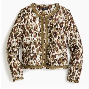 NWT J.Crew Woman’s Quilted Lady Jacket in Cheetah